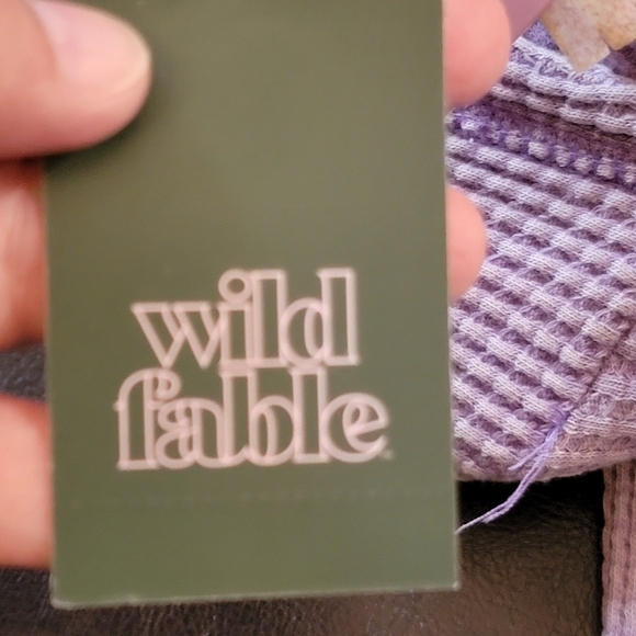 Wild Fable Cropped Waffle knit Hoodie Purple Size S - Picture 11 of 13